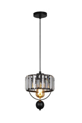 Gallon Single Lux Crystal Black Pendant Chandelier - Swordslife