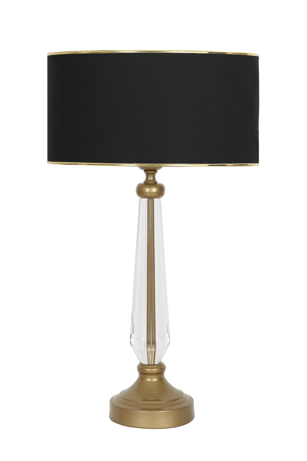 Gard Static Tumbled Vertical Crystal Lampshade - Black with Gold Stripe - Swordslife