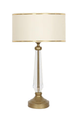Gard Static Tumbled Vertical Crystal Lampshade - Cream with Gold Stripe - Swordslife