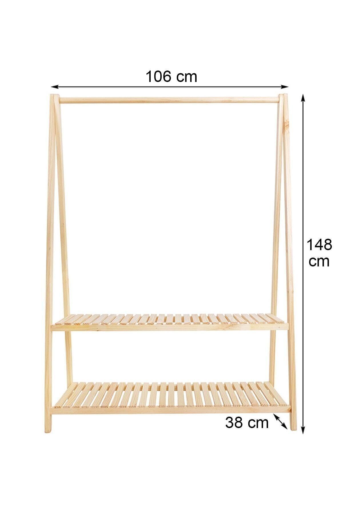 Clothes Hanger With Two Shelves 148 X 106 Cm - Swordslife