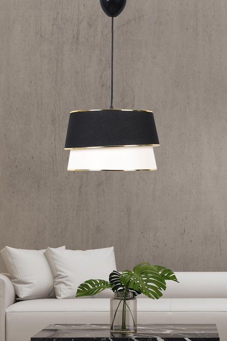 Genial Single Pendant Lamp Black White Mdrn-45 - Swordslife