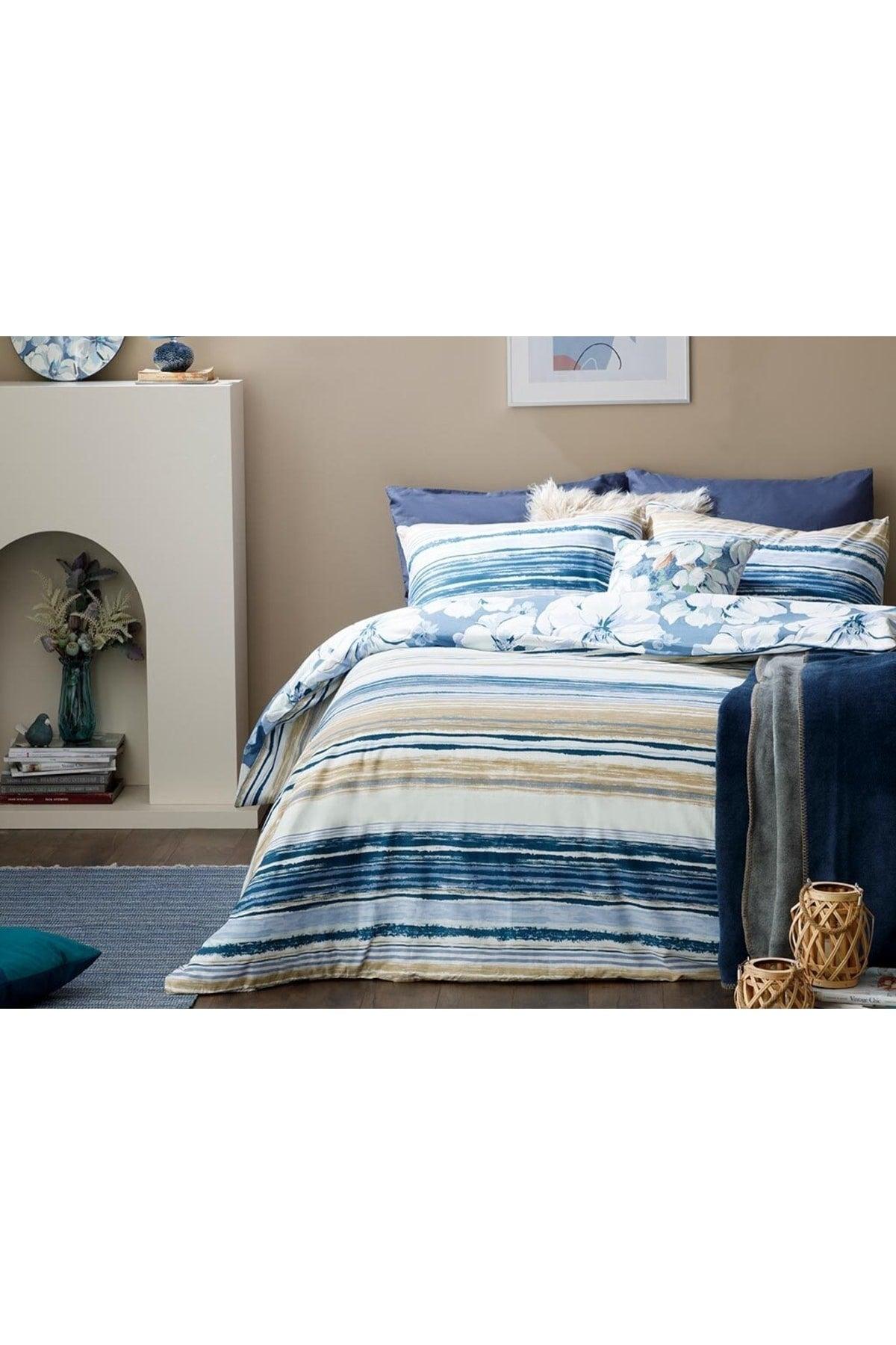 Georgia Cotton Double Duvet Cover Set 200x220 Cm Blue - Swordslife