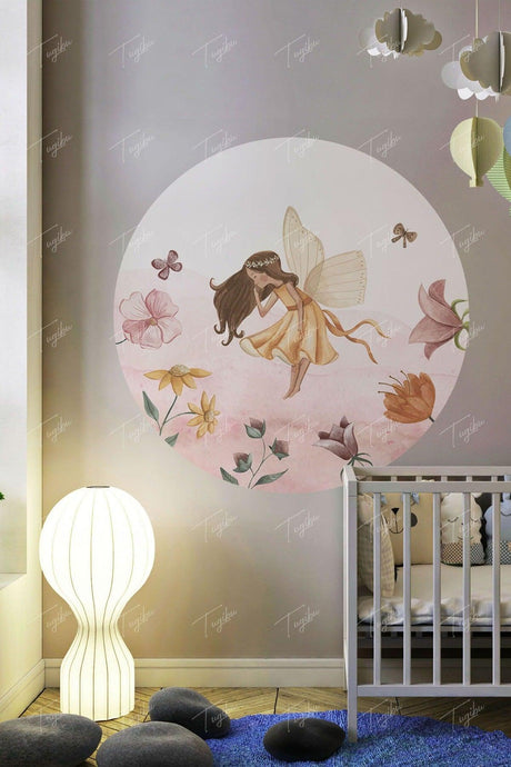 Girl Kids Room Round Circle Wall Sticker - Swordslife