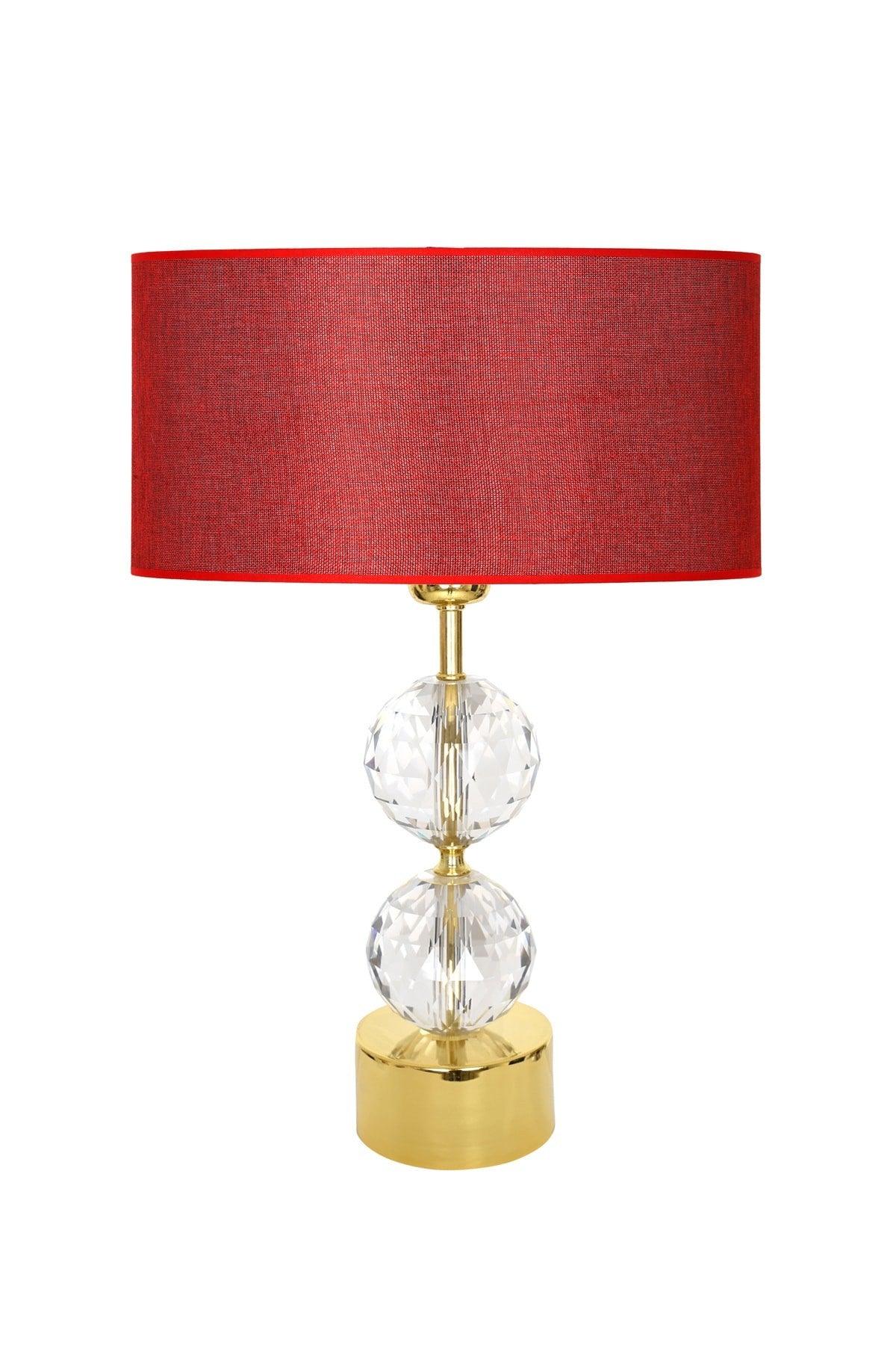 Gld-krs01 Gold Footed Crystal Lampshade - Claret Red - Swordslife