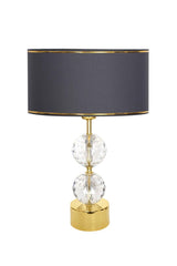 Gld-krs01 Gold Footed Crystal Lampshade - Gold Anthracite - Swordslife