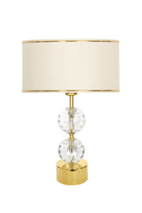 Gld-krs01 Gold Footed Crystal Lampshade - Gold Cream - Swordslife