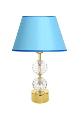 Gld-krs01 Gold Footed Crystal Lampshade - Turquoise - Swordslife