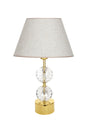 Gld-krs01 Gold Footed Crystal Lampshade - White Marble - Swordslife