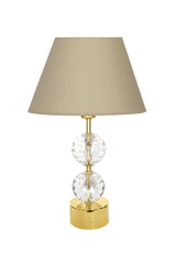 Gld-krs01 Gold Footed Crystal Lampshade - Straw Beige - Swordslife