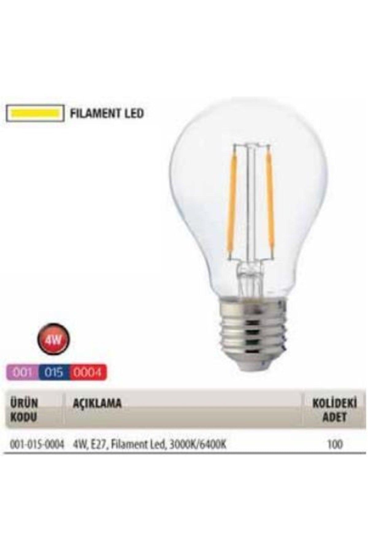 Globe 4w E27 Lampholder Filament Bulb 3000k Yellow