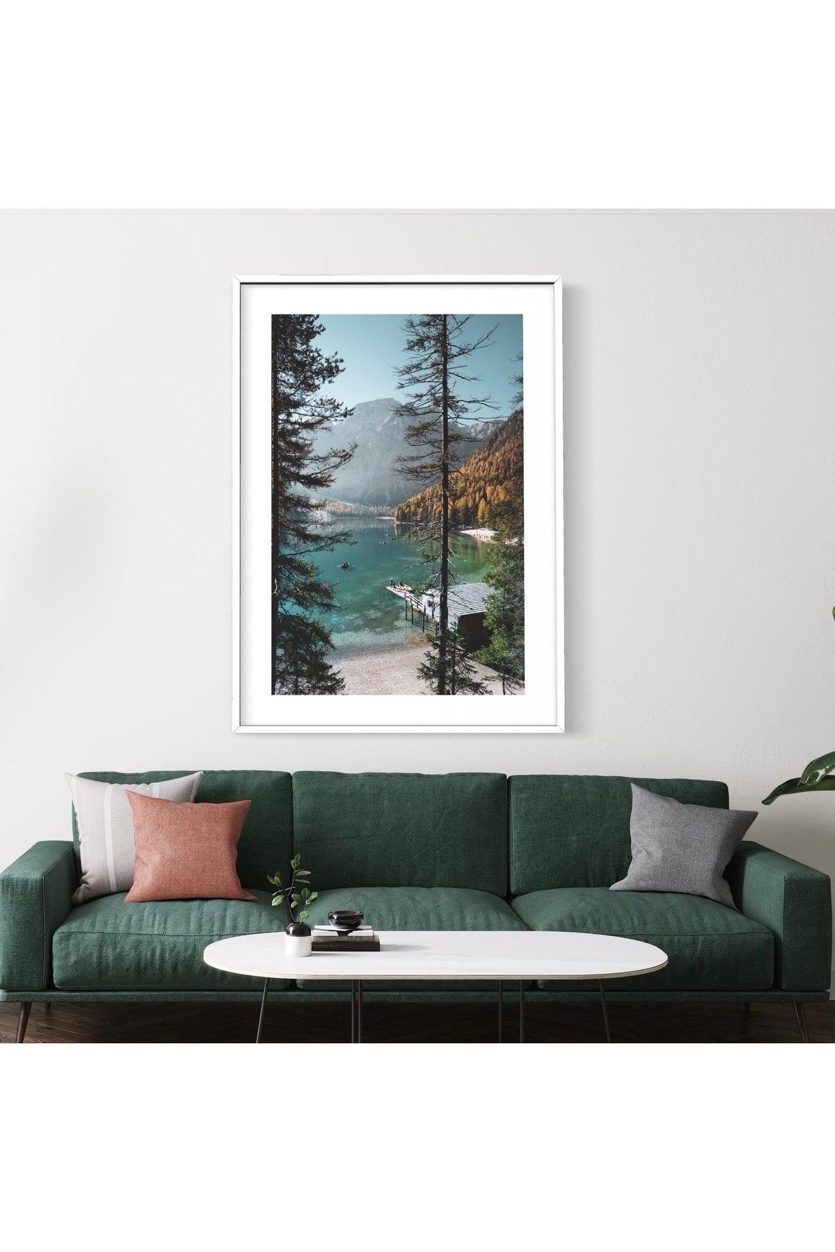 Lake Scenery Set of 3 Unframed Posters, Nature Scenery Painting Poster, Wall Decoration - Swordslife