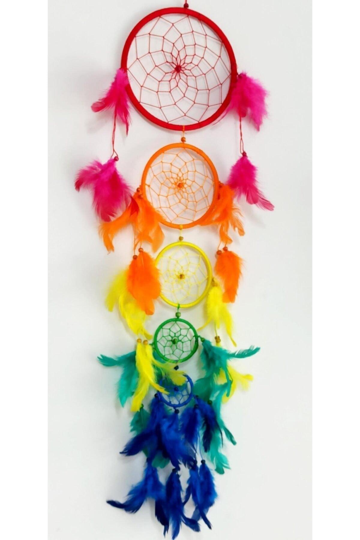 Evil Dream Repellent in Rainbow Colors Colorful Dreamcatcher Wall Ornament - Swordslife