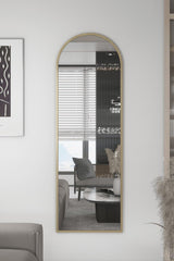 Gold Metal Framed 150 X 60 Cm Oval Footless Full Length Mirror - Swordslife