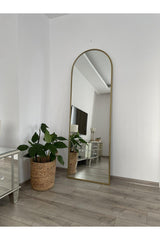 Gold Metal Framed 180x60 Cm (Without Leg) Full Length Mirror - Swordslife