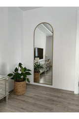 Gold Metal Framed 180x60 Cm (Without Leg) Full Length Mirror - Swordslife