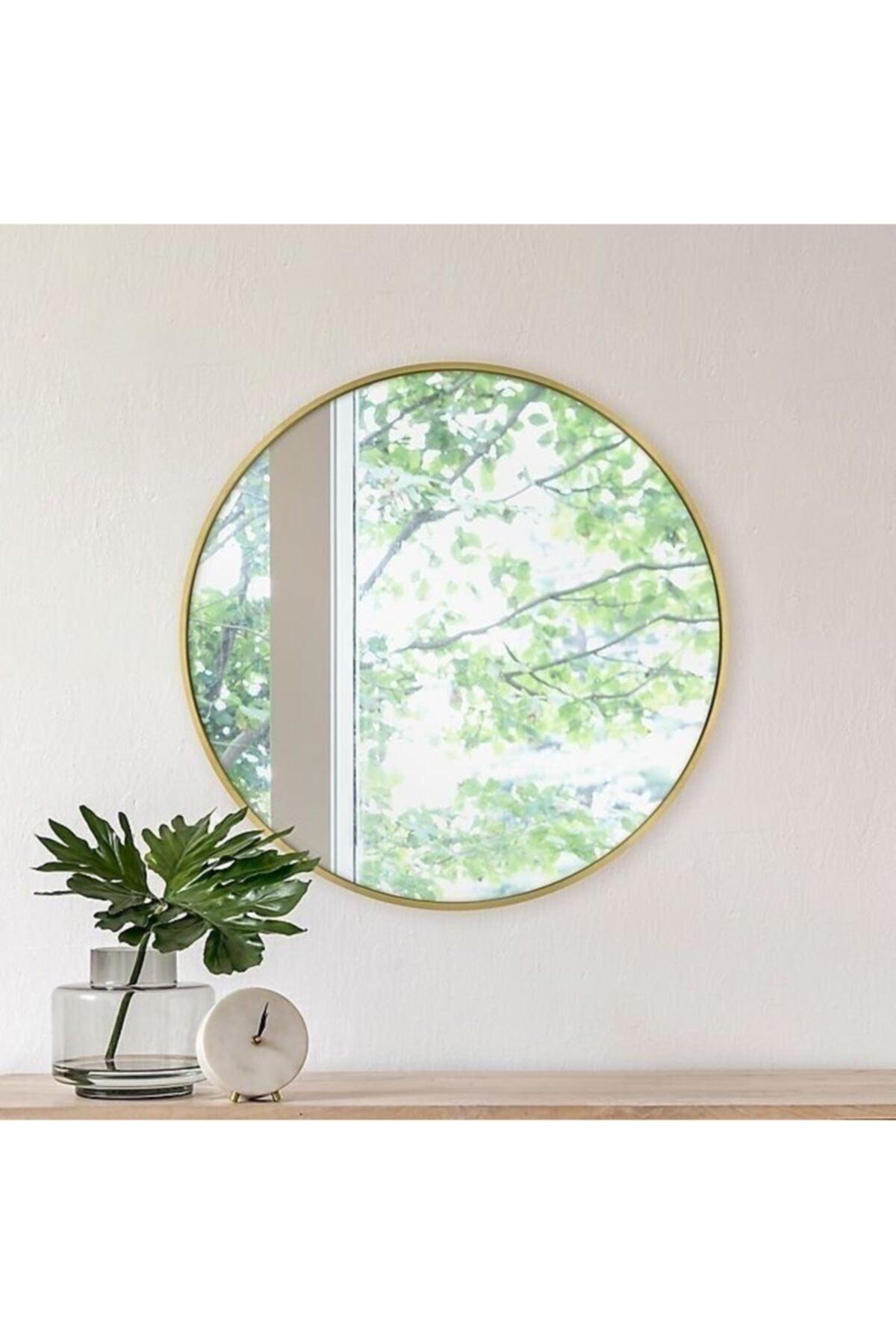 60 Cm Round Mirror with Gold Metal Frame - Swordslife