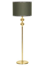 Gold Plated Double Sphere Metal Flat Single Leg Floor Lamp Chrome Detailed Cylinder Green - Swordslife