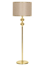 Gold Plated Double Sphere Metal Flat Single Leg Floor Lamp - Swordslife