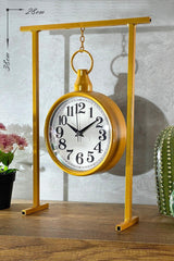 Gold Color Decorative Metal Table Clock - Swordslife