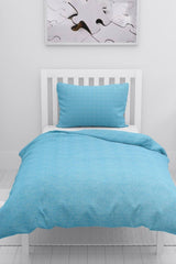 Gold Single Duvet Cover Set - Light Blue - Swordslife