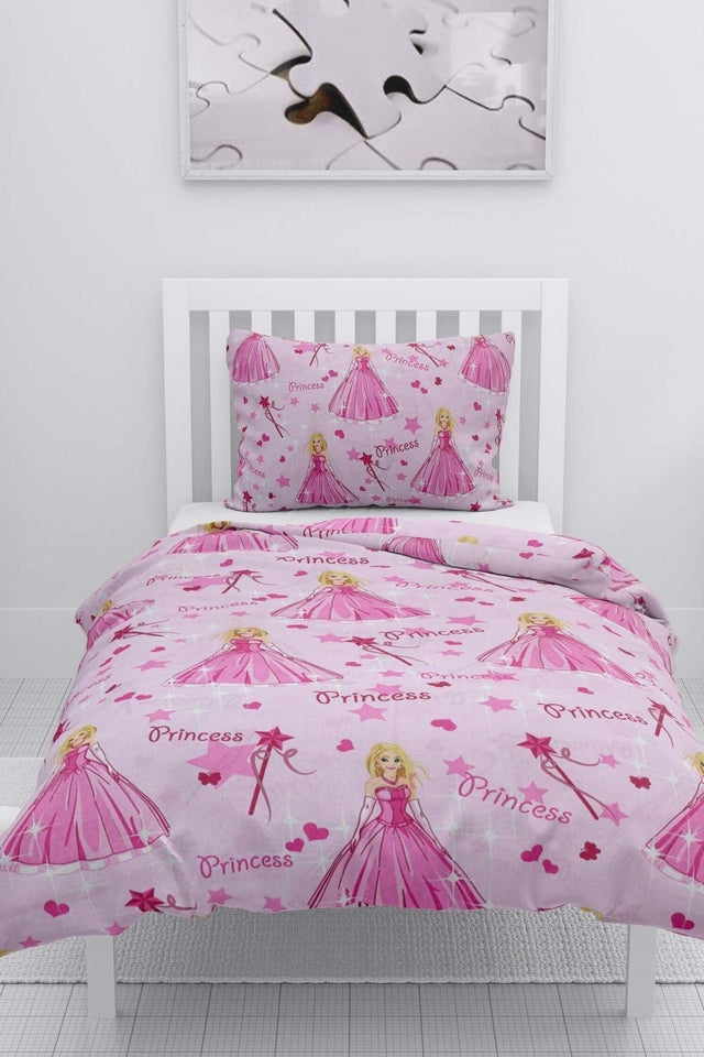 Gold Single Duvet Cover Set - Pink - Swordslife