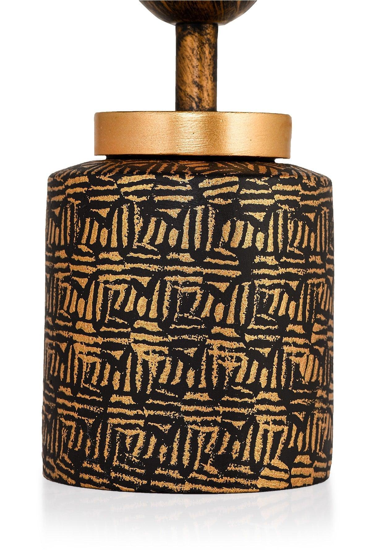 Grande Ceramic Lampshade Black Gold Srmk-53 - Swordslife