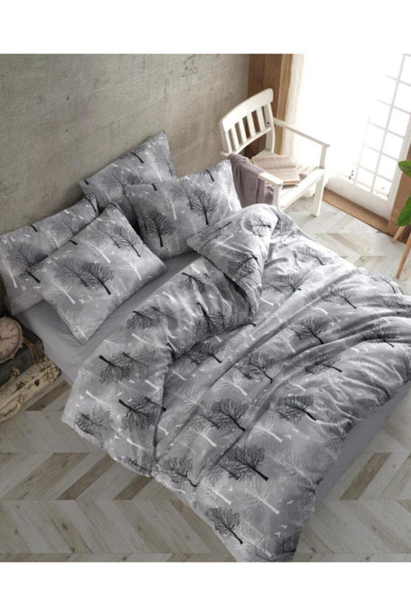 Gray Tree Pattern Single Duvet Cover Set