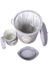 Gray Lisa Velvet Bathroom Dirty Laundry Basket Set of 3 - Swordslife