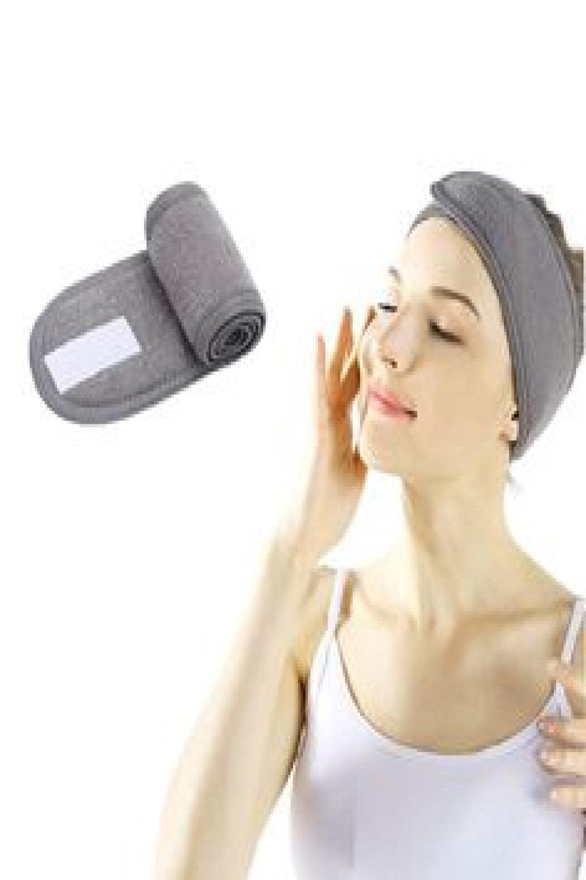 Gray Towel Hair Band Velcro Make Up Headband Sportsman Hair Band - Swordslife