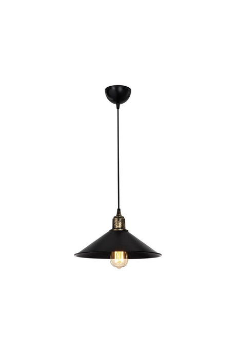 Large Maya Single Antique Pendant Lamp Black - Swordslife