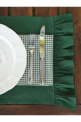 Green Frilly Placemat (4 Pieces 35 X 60 Cm) - Swordslife