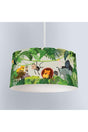 Green Safari Forest Pattern Kids Room Digital Printed Pendant Chandelier - Swordslife