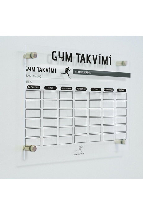 Gym Planning Calendar With Pen And Eraser Gift