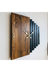 Handmade Solid Wood Wall Clock 40x40cm Anthracite-walnut - Swordslife