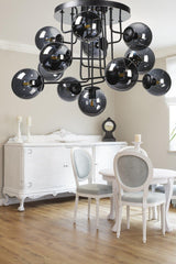 Hazeran 13th Black Smoked Globe Glass Chandelier - Swordslife