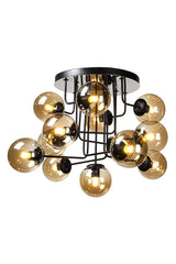 Hazeran 13th Black Honey Globe Glass Chandelier - Swordslife