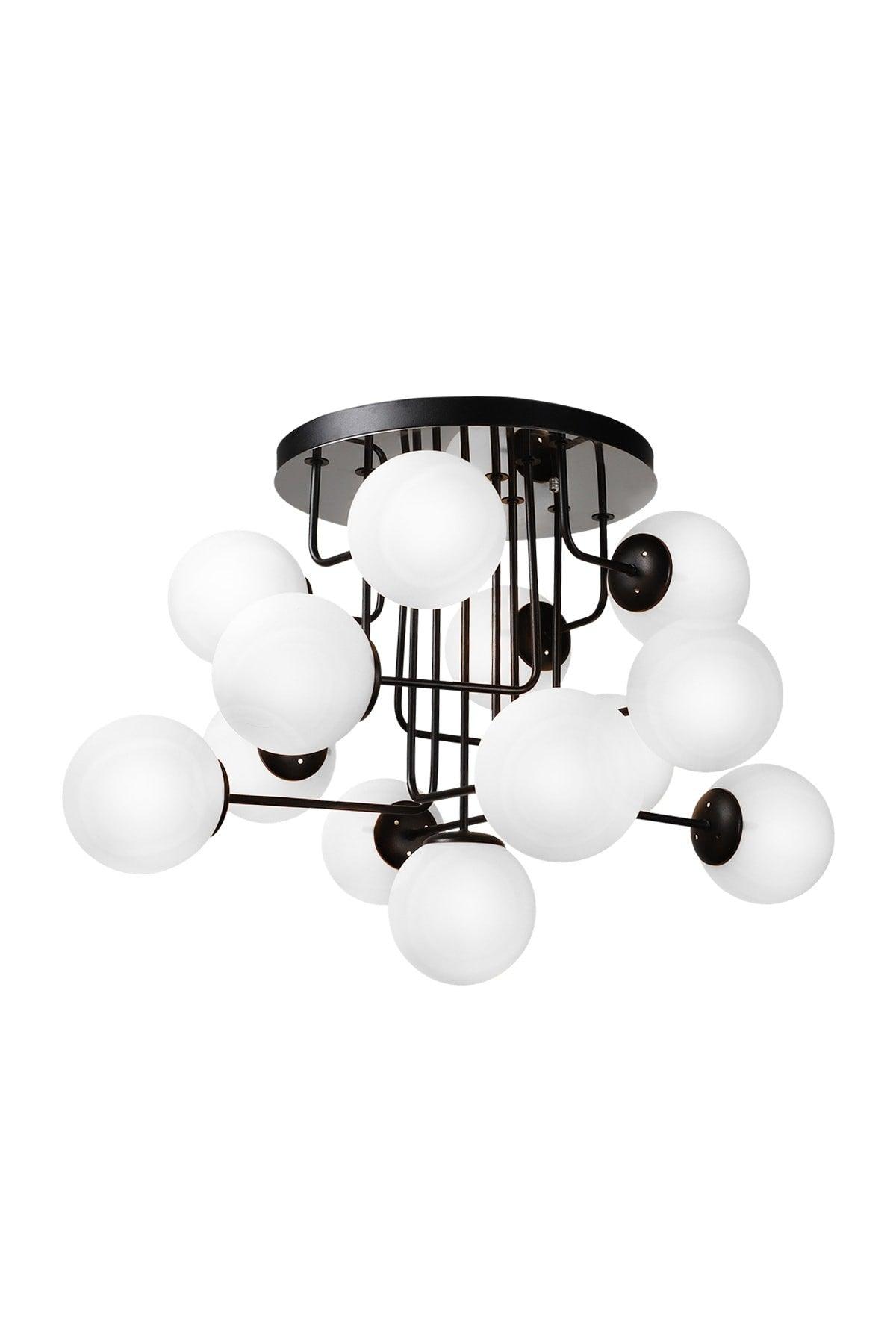 Hazeran 13th Black and White Globe Glass Chandelier - Swordslife