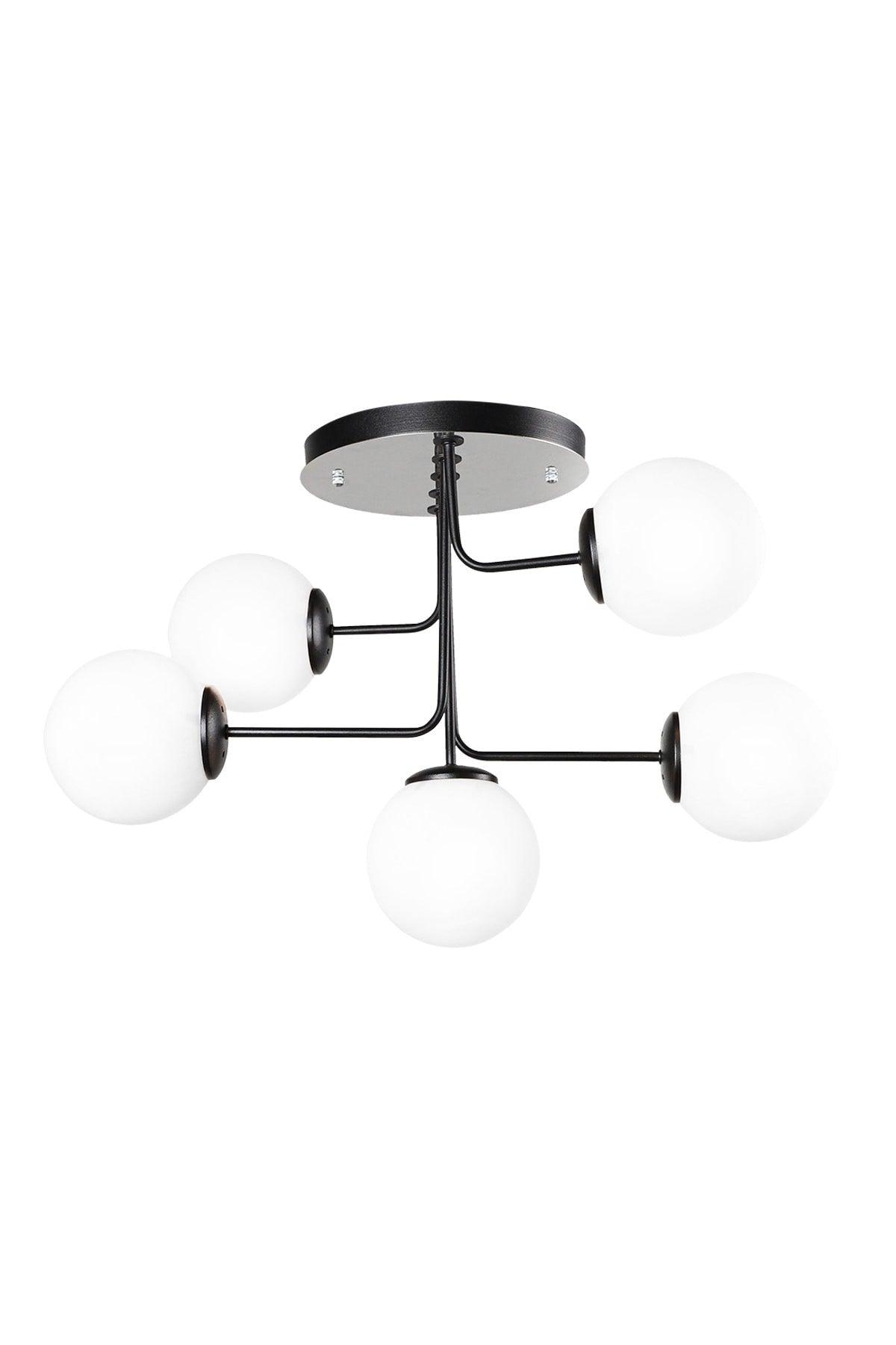 Hazeran 5th Black and White Globe Glass Chandelier - Swordslife