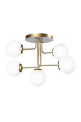 Hazeran 5.li Tumbled White Globe Glass Chandelier - Swordslife