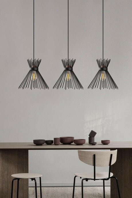 Hedgehog Model Modern Design Triple Rectangle Black Pendant Lamp Chandelier - Swordslife