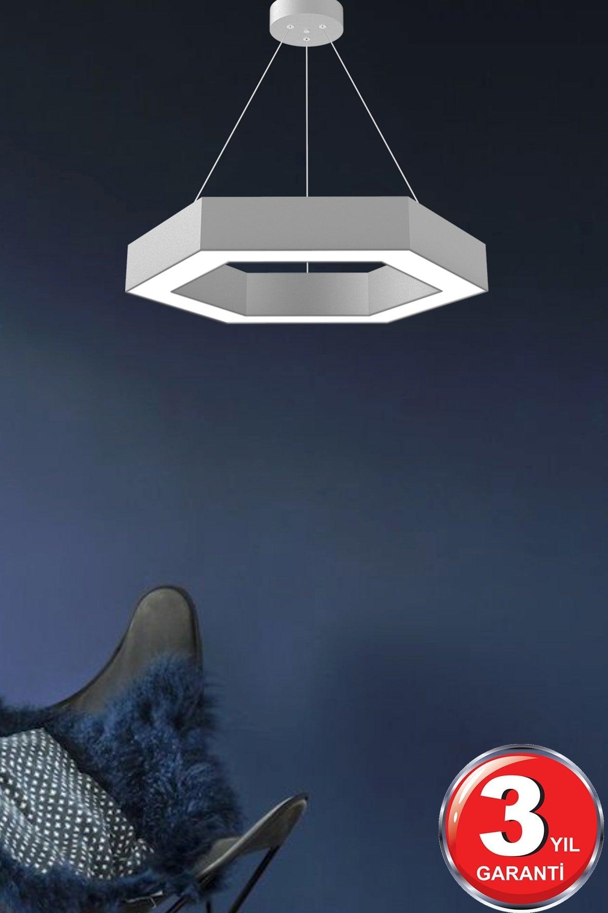 Hexagon (Grey Case, Daylight) Led Modern Led Chandelier - Swordslife