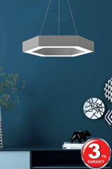 Hexagon (Grey Case, White Light) Led Modern Led Chandelier - Swordslife