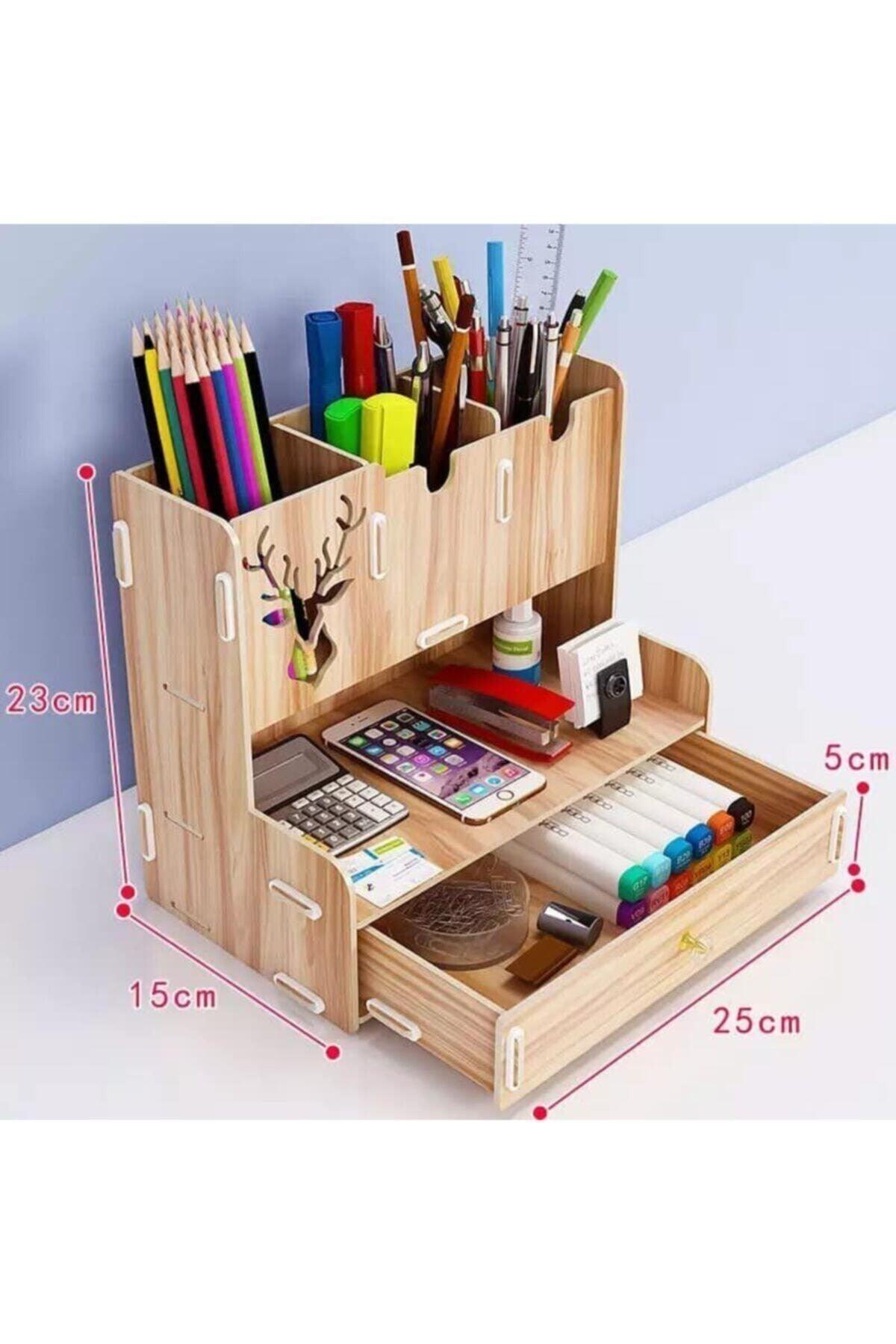 Deer Pattern Maple Desktop With Drawers