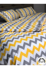 Home Zigzag Pattern Luxury Cotton Single Duvet Cover Set - Set - Swordslife