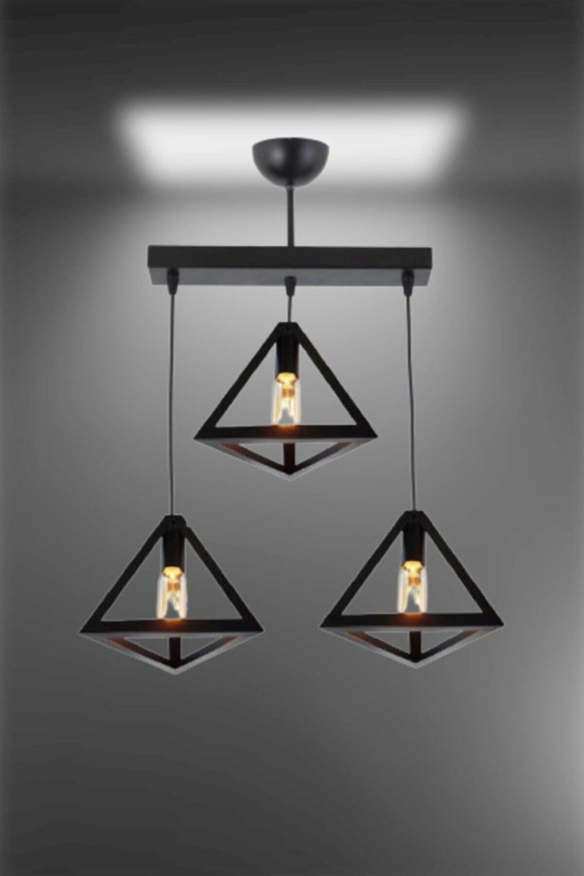 Honeycomb New Style Rustic Model Triangle Double Pendant Lamp Chandelier - Swordslife