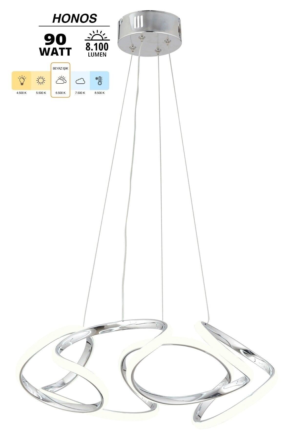 Honos Chrome Modern Pendant Lamp Led Chandelier Living Room