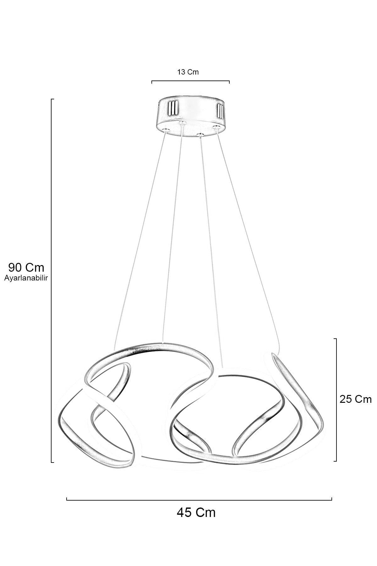 Honos Cream Modern Sarkıt Led Kronleuchter Salon Küche Zimmer Hol Led Kronleuchter - Swordslife