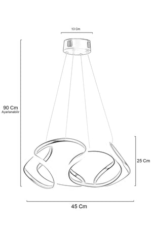 Honos Cream Modern Sarkıt Led Kronleuchter Salon Küche Zimmer Hol Led Kronleuchter - Swordslife