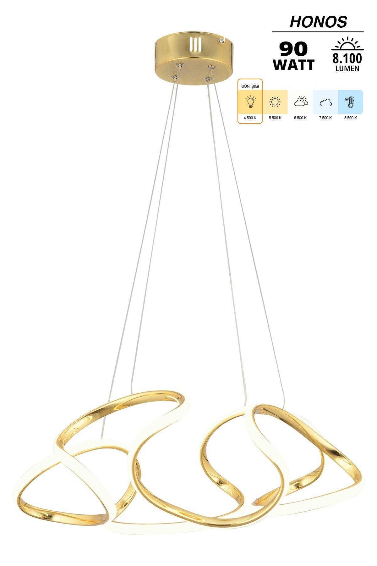 Honos Gold Modern Pendant Lamp Led Chandelier - Swordslife