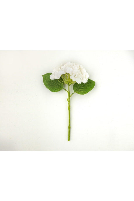 Hortensia Single Branch Artificial Flower 35 Cm White - Swordslife